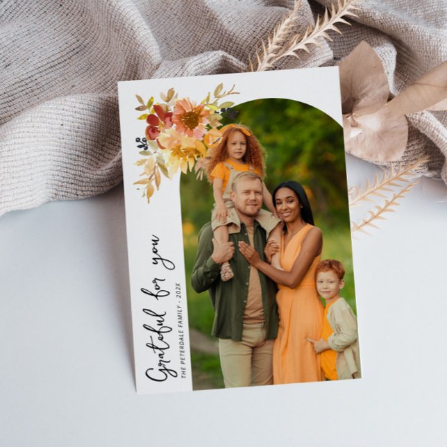 Grateful, photo thanksgiving greeting card (Creator Uploaded)
