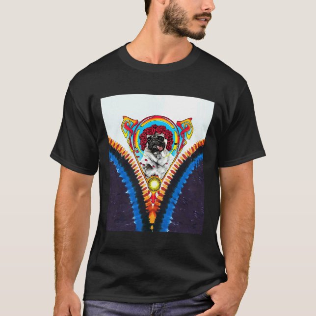 GRATEFUL PUG TYE DYE 357 T-Shirt (Front)