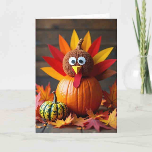Grateful Pumpkin Bird Card (Front)