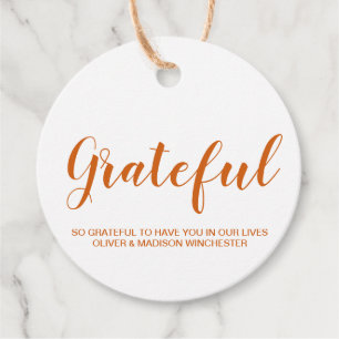 Grateful pumpkin spice custom script thanksgiving favour tags