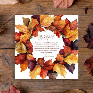 Grateful Rustic Fall Wreath Thanksgiving  Invitation