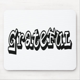Grateful Saying Graffiti Style typography Mouse Mat