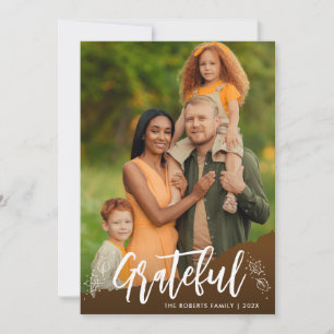 GRATEFUL script happy thanksgiving greeting card