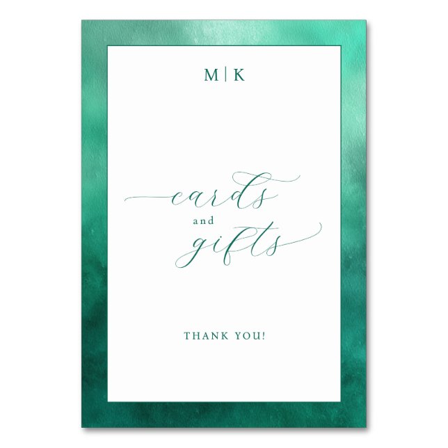 Grateful Teal Minimalist Cards and Gifts Sign (Front)