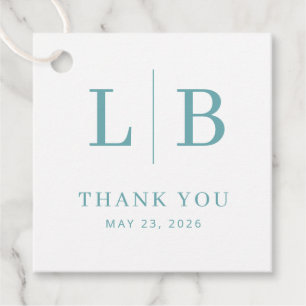 Grateful Teal Serif Favor Tag