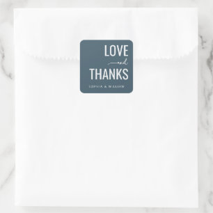 Grateful Teal Typographic Square Sticker