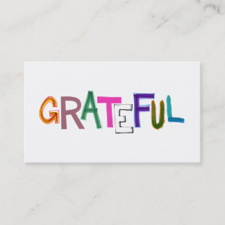 Grateful thank you appreciation modern word art business card