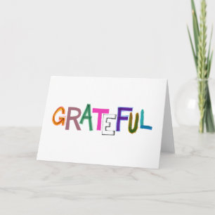Grateful thank you card appreciation fun word art