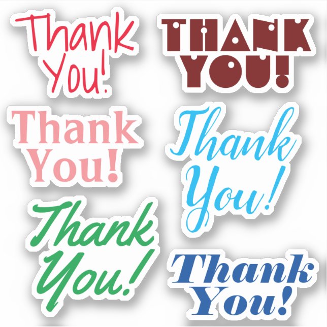 Grateful "Thank You!" Stickers (Front)