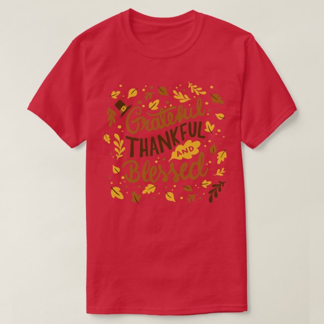 Grateful Thankful Blessed2 T-Shirt (Design Front)