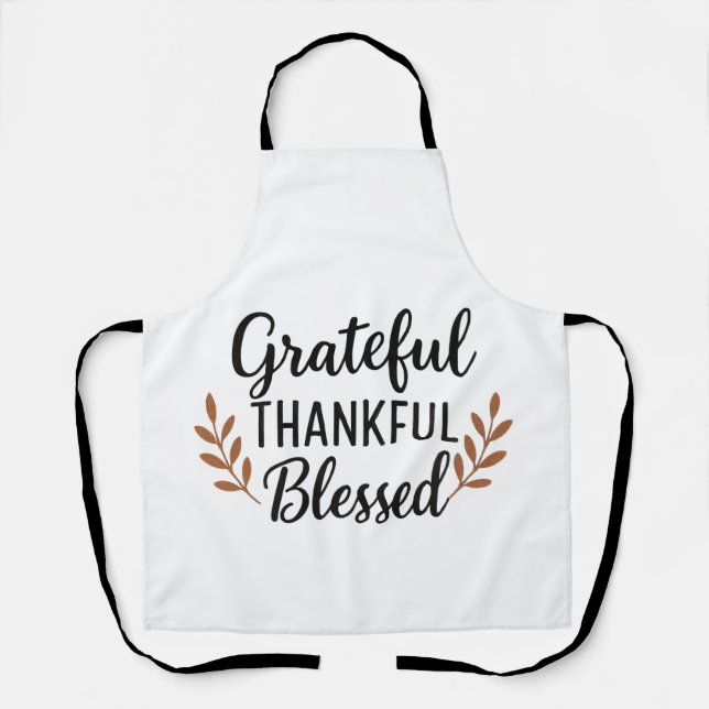 Grateful, Thankful, Blessed Apron (Front)