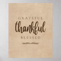 Grateful Thankful Blessed Brown