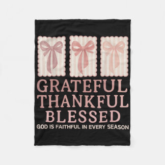 Grateful Thankful Blessed Coquette Fall Vibes Than Fleece Blanket