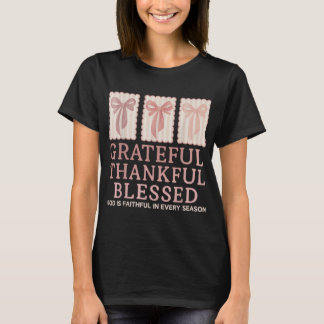 Grateful Thankful Blessed Coquette Fall Vibes Than T-Shirt