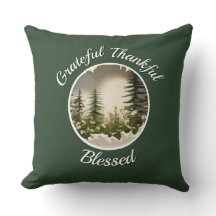 "Grateful, Thankful, Blessed" Dark Green