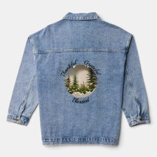 "Grateful, Thankful, Blessed"  Denim Jacket