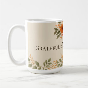 Grateful Thankful Blessed Fall Floral Coffee Mug