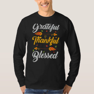 Grateful Thankful Blessed Fall Kids Thanksgiving M T-Shirt