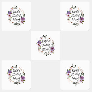 Grateful Thankful Blessed Floral