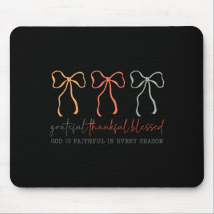 Grateful Thankful Blessed Gods Faithful Christian Mouse Mat
