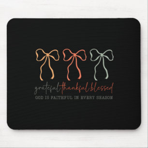 Grateful Thankful Blessed God's Faithful Christian Mouse Mat