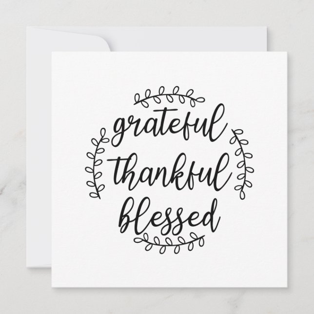Grateful Thankful Blessed Invitation (Front)