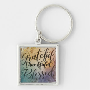 Grateful, Thankful, Blessed Key Ring