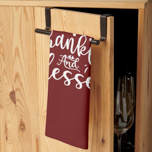 Grateful Thankful Blessed Kitchen Towel (Thirds Fold)