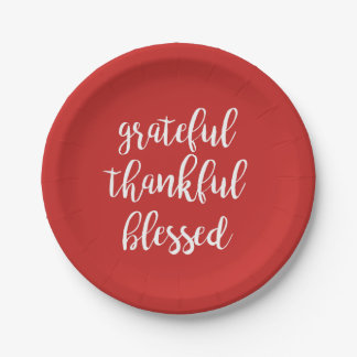 GRATEFUL THANKFUL BLESSED | PAPER PLATE