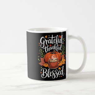 Grateful Thankful Blessed Pumpkin Coffee Fall Than Mug
