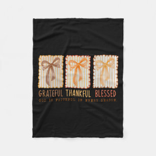 Grateful Thankful Blessed Religious Christian Fleece Blanket