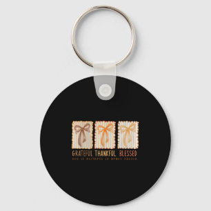 Grateful Thankful Blessed Religious Christian Key Ring