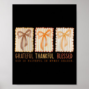 Grateful Thankful Blessed Religious Christian  Poster