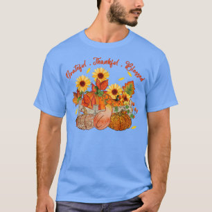 Grateful Thankful Blessed Sunflower Autumn Fall De T-Shirt