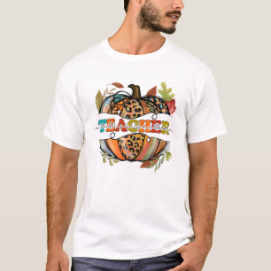 Grateful Thankful Blessed Teacher, Happy Thanksgiv T-Shirt
