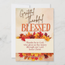 Grateful Thankful Blessed Thanksgiving Card