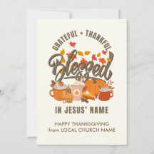 GRATEFUL THANKFUL BLESSED Thanksgiving Church
