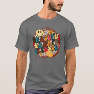 Grateful Thankful Blessed Thanksgiving Grateful Le T-Shirt