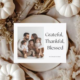 Grateful Thankful Blessed Thanksgiving Photo  Postcard
