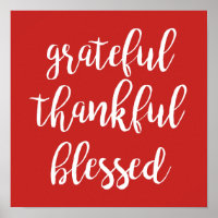 GRATEFUL THANKFUL BLESSED typography