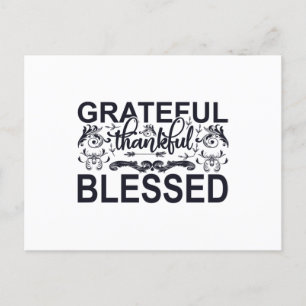 Grateful Thankful Blesses Postcard
