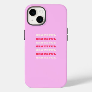 Grateful, Thankful, Gratitude Quote, Pink, Holiday Case-Mate iPhone 14 Case