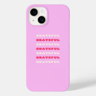 Grateful, Thankful, Gratitude Quote, Pink, Holiday Case-Mate iPhone 14 Case