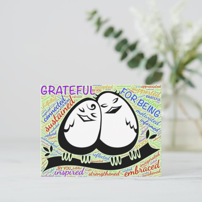 Grateful/Thankful Thanksgiving Postcard (Standing Front)