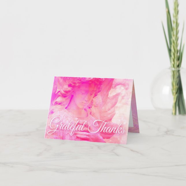 Grateful Thanks Angel notecard w/colourful (Front)