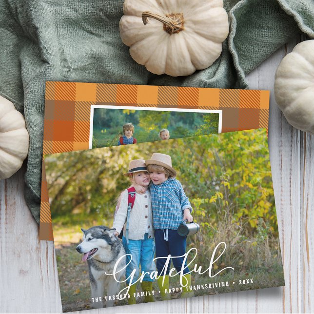 Grateful Thanksgiving Photos Holiday Card (Grateful Thanksgiving Photos Holiday Card)