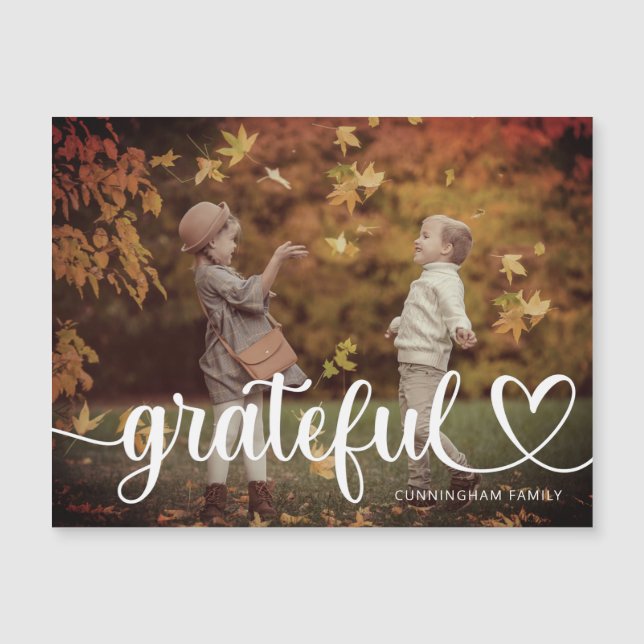 Grateful Thanksgiving Simple Family Photo (Front)