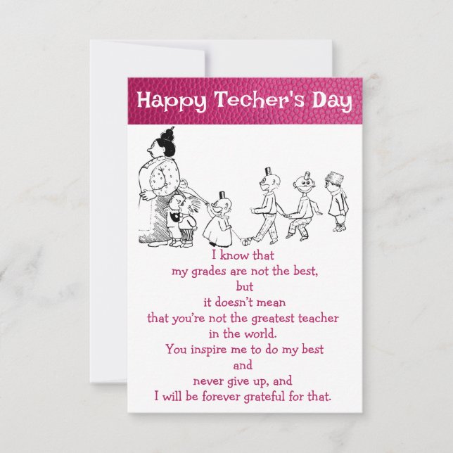 Grateful to the teacher card (Front)
