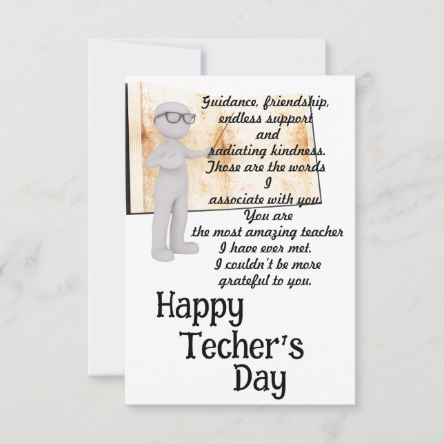 Grateful to the teacher card (Front)
