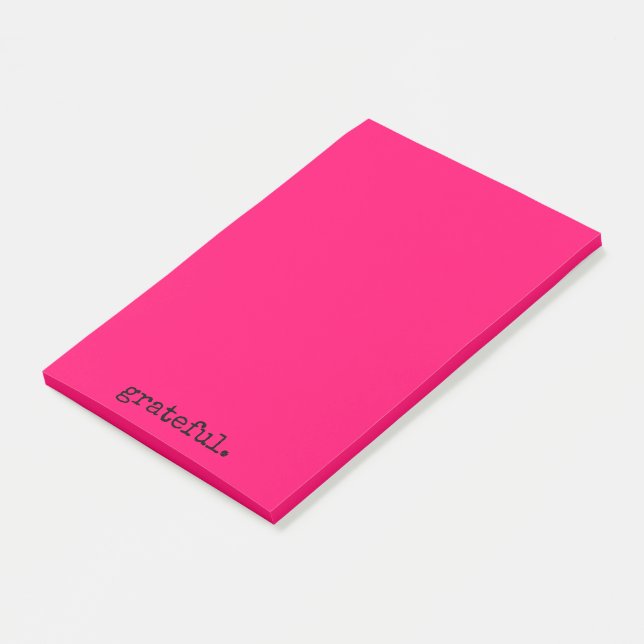 grateful typography hot pink post-it notes (Angled)